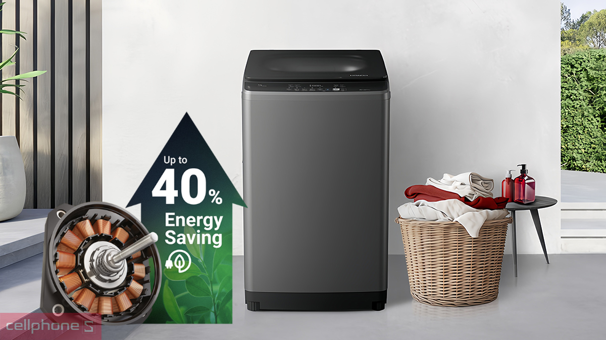 Tiết kiệm điện với máy giặt Hitachi Inverter 9kg (LTL 09MV00 GG)