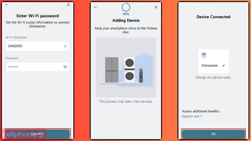 Hướng dẫn kết nối máy giặt LG AI DD Inverter 19kg TV2519SV7J với điện thoại