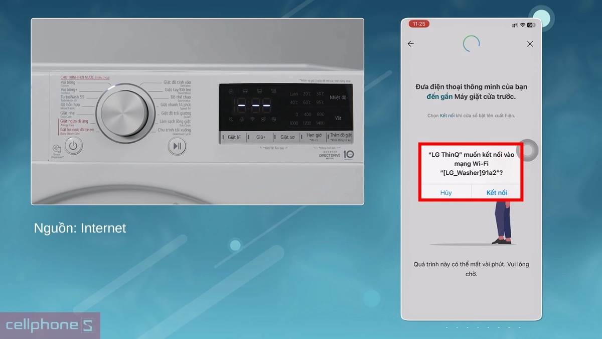 Thiết lập kết nối Wi-Fi cho máy giặt