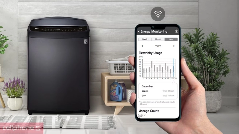 Hướng dẫn kết nối máy giặt LG AI DD Inverter 25kg TV2725SV9J với app