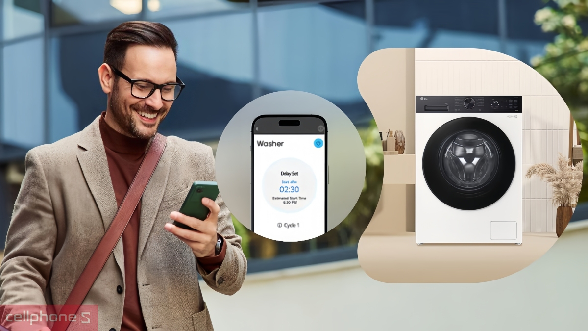 Kết nối app máy giặt LG Inverter 10kg FX1410N5G