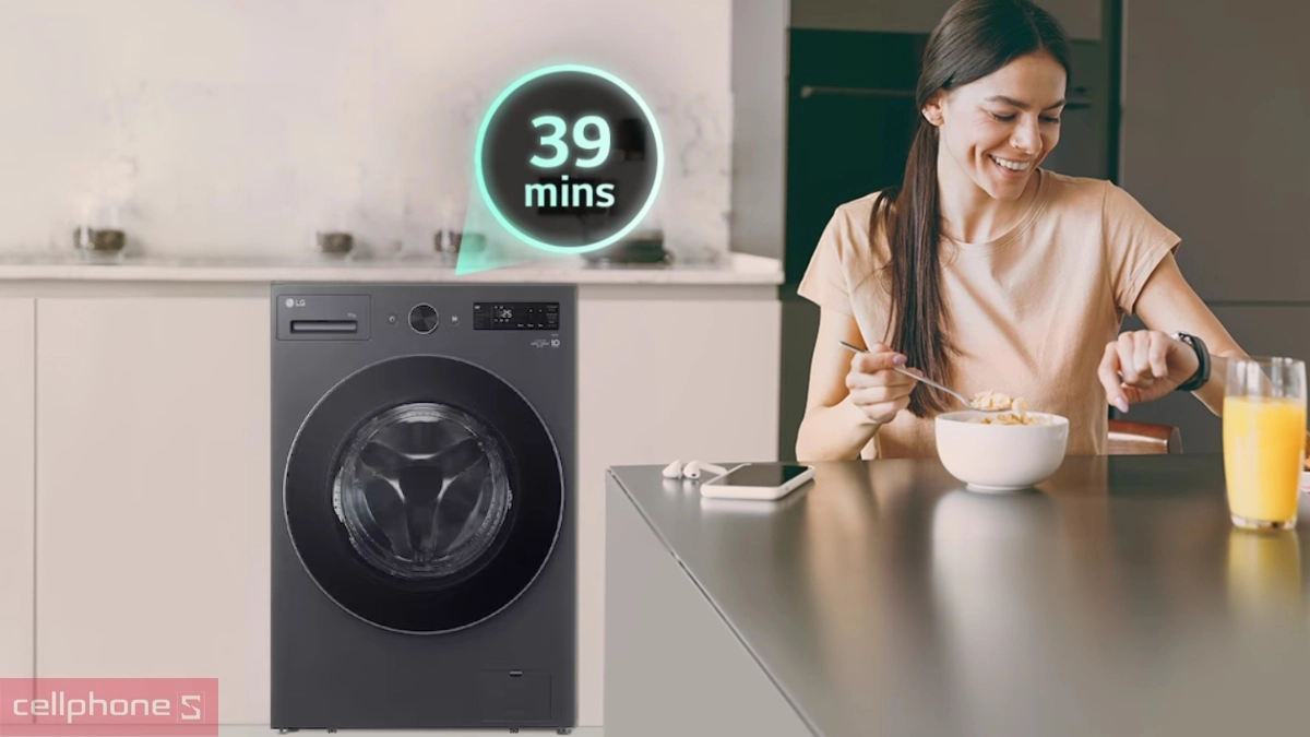 Thời gian giặt của máy giặt LG Inverter 17 kg F2517SNTG