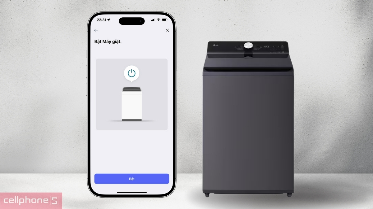 Điều khiển qua LG ThinQ máy giặt LG Inverter 19kg T2519SX5G