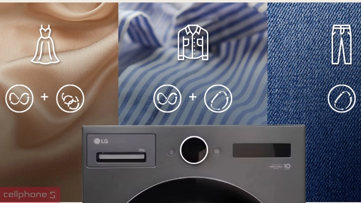 Tích hợp công nghệ AI trên máy giặt LG Inverter 20kg F2520SNTKA