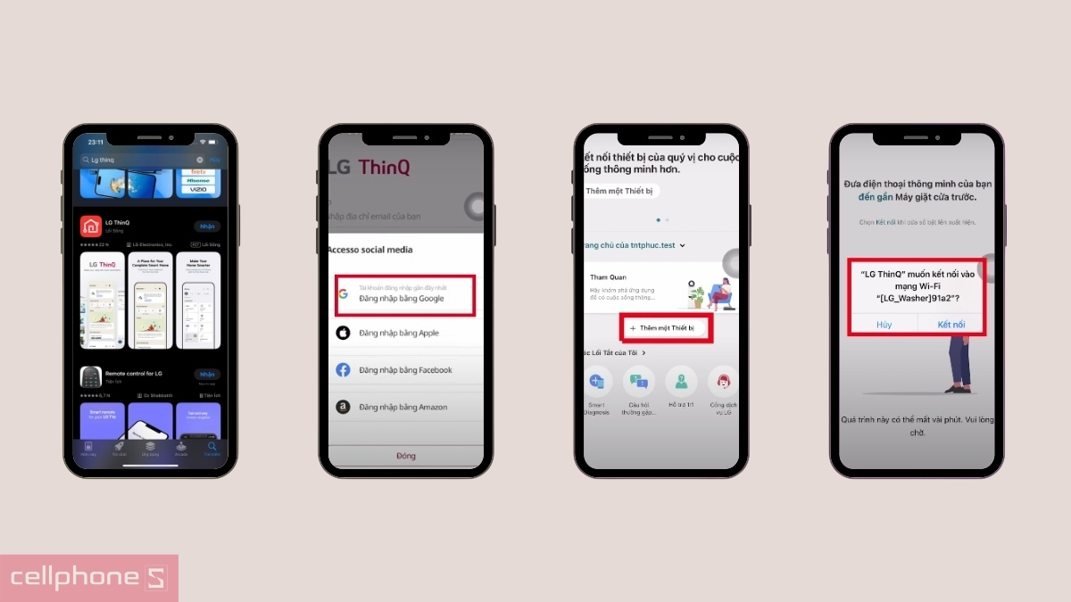 Hướng dẫn kết nối app với máy giặt LG Inverter 20kg T2520AX7G