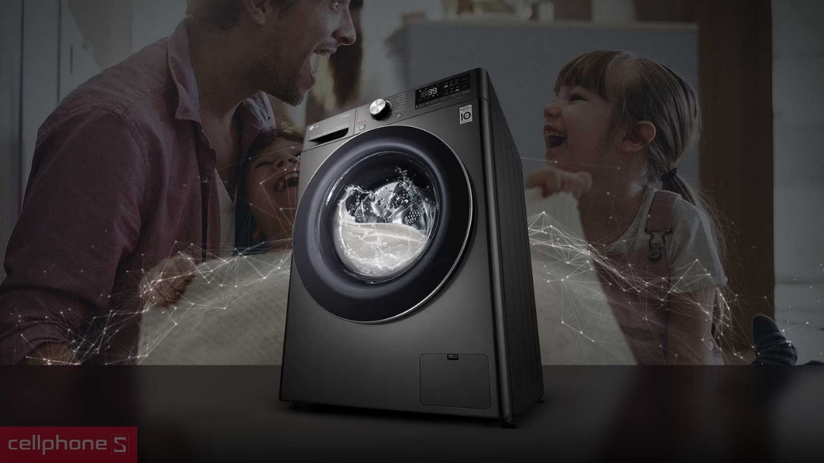 Tích hợp công nghệ AI trên máy giặt LG Inverter 9kg FV1409S4M1
