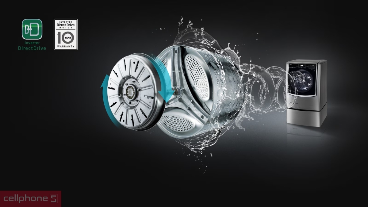 Tiết kiệm điện với máy giặt LG Inverter 9kg FV1409S4M1