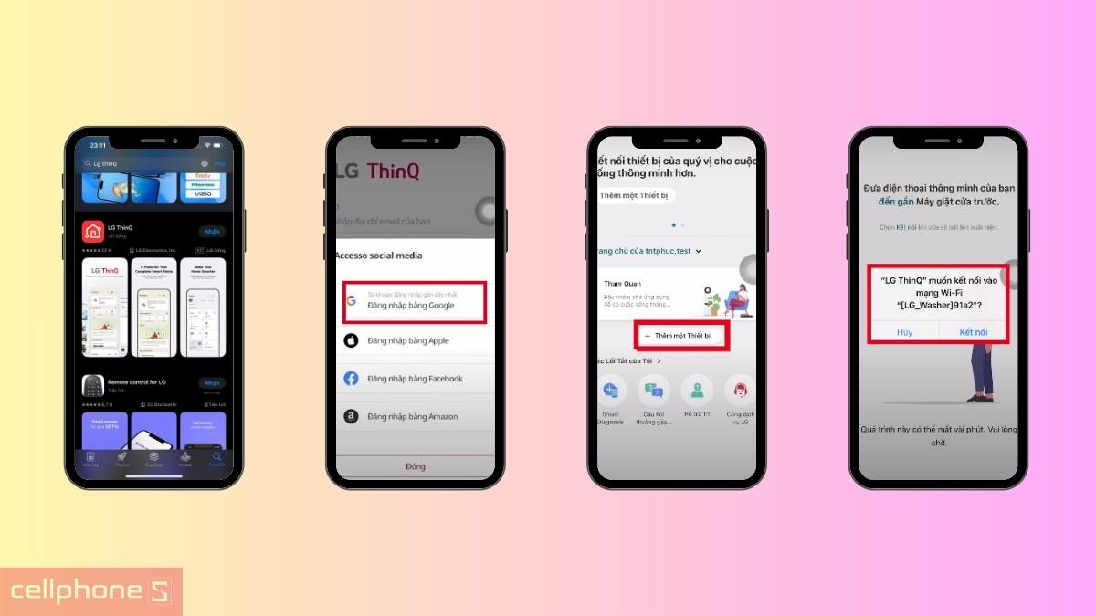 Hướng dẫn kết nối app với máy giặt LG Inverter 9kg FV1409S4M1