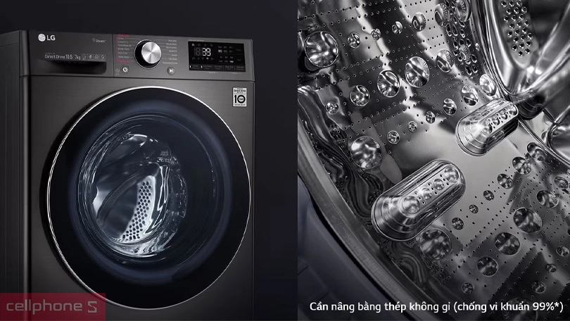 Thiết kế máy giặt LG Inverter cửa ngang 9kg (FV1409S4M)