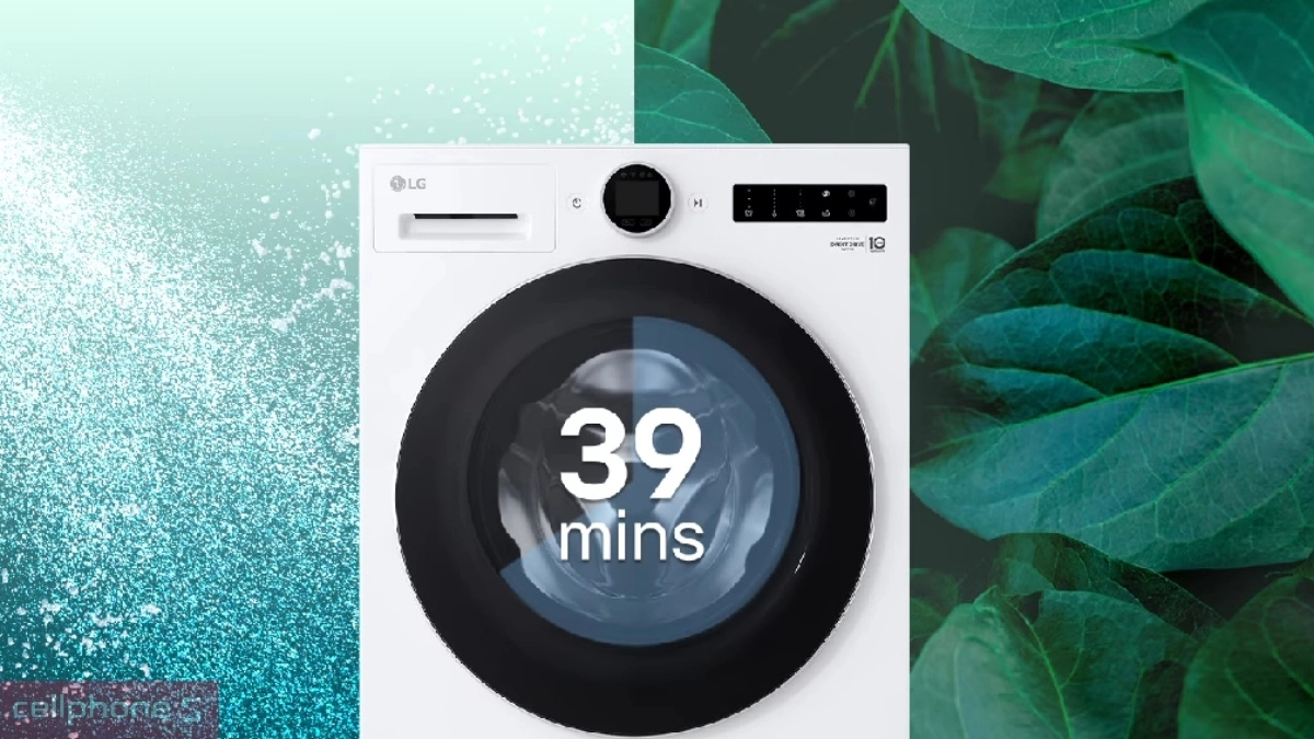 Giặt sạch nhanh máy giặt sấy LG Inverter giặt 15kg sấy 8kg F2515RNTG