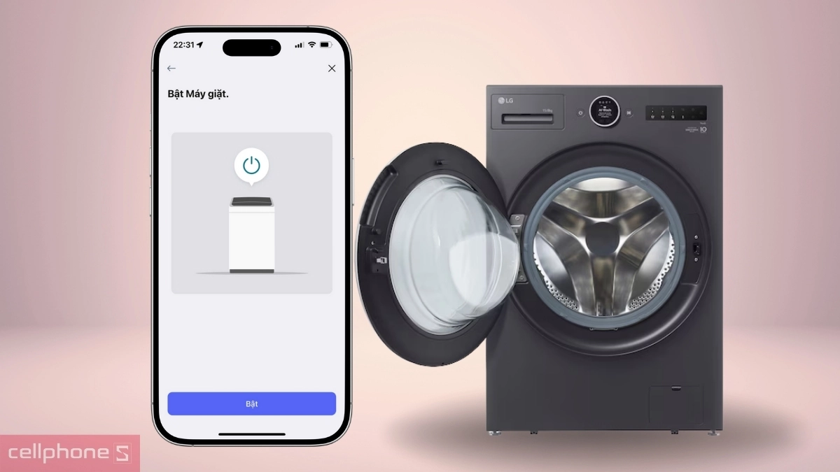 Hoàn tất kết nối máy giặt sấy LG Inverter giặt 15kg sấy 8kg F2515RNTG