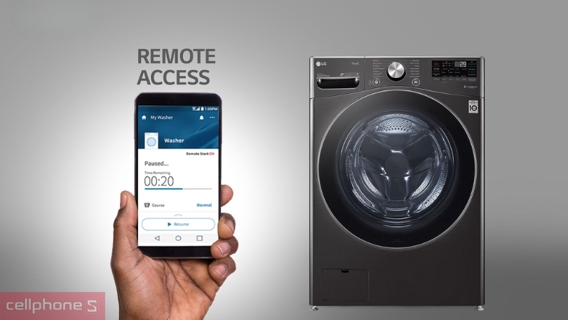 Hướng dẫn kết nối máy giặt sấy LG Inverter giặt 21kg sấy 12kg F2721HVRB với điện thoại