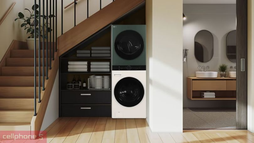 Kích thước, trọng lượng của tháp giặt sấy LG bơm nhiệt giặt 25kg - Sấy 17kg WT2517NHEG