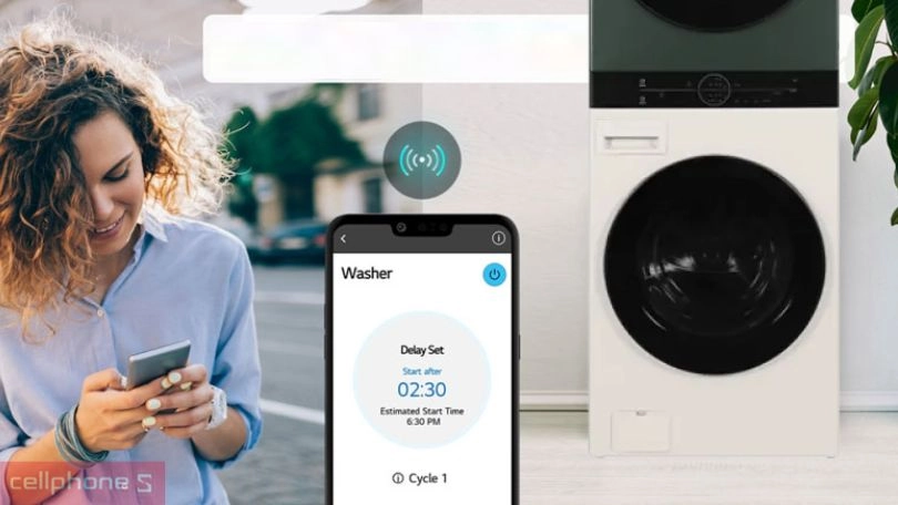 Hướng dẫn kết nối tháp giặt sấy LG bơm nhiệt giặt 25kg - Sấy 17kg WT2517NHEG với smartphone