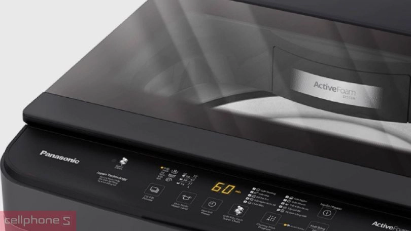 Thiết kế nắp kính đóng mở êm ái của máy giặt Panasonic 10Kg NA-F10S10BRV