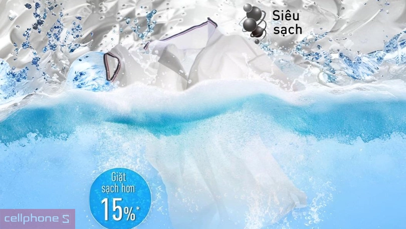 Cơ chế giặt với dòng nước xoáy động của máy giặt Panasonic 9kg NA-F90S10BRV