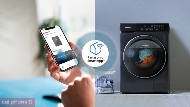 Khả năng kết nối app và hỗ trợ điều khiển của máy giặt sấy Panasonic Inverter 9.5kg NA-S956FR1BV