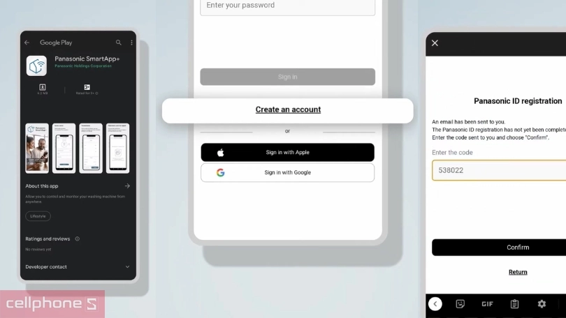 Hướng dẫn tải ứng dụng SmartApp+ để kết nối máy giặt sấy Panasonic Inverter 9.5kg NA-V95FR1BVT
