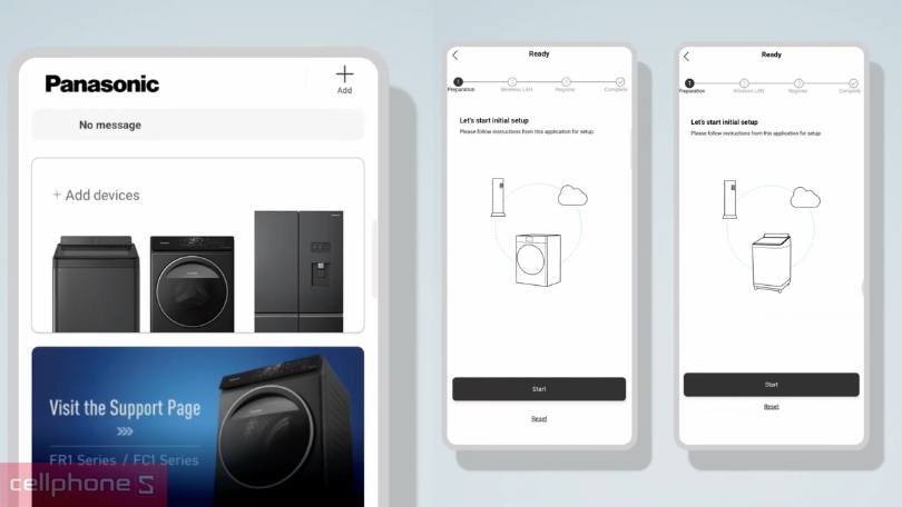 Cách kết nối app với máy giặt sấy Panasonic Inverter 9.5kg NA-V95FR1BVT
