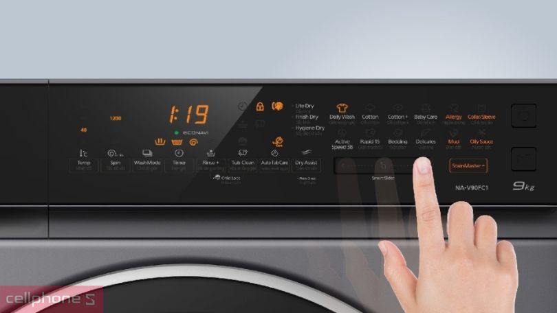 Các chương trình giặt trên máy giặt sấy Panasonic Inverter 9kg NA-V90FC1LVT