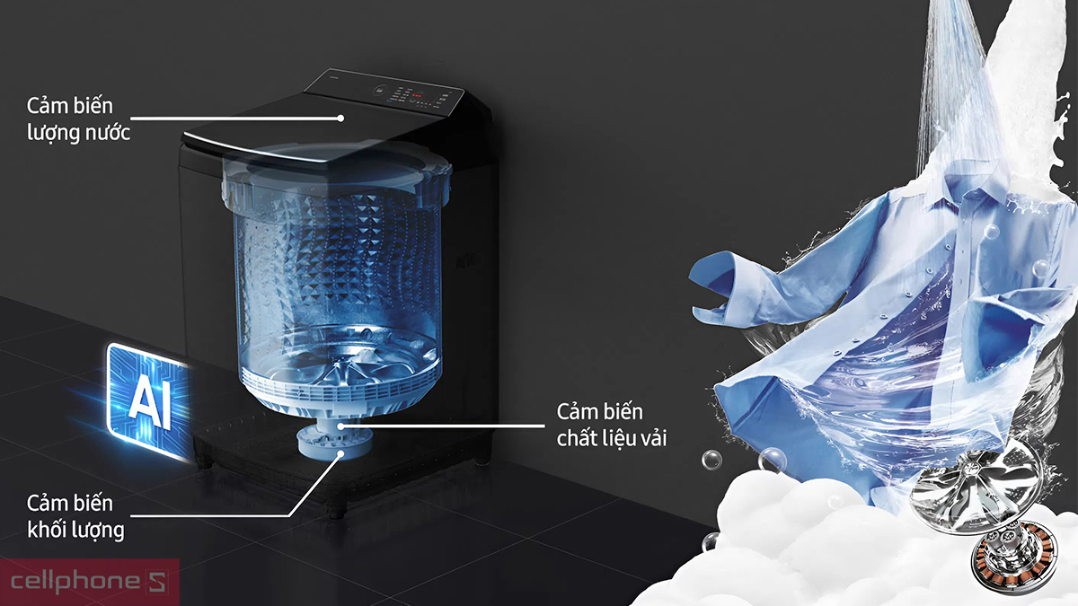 Công nghệ giặt hiện đại, chế độ giặt đa dạng của máy giặt Samsung Inverter 15KG (WA80F15S5CSV)