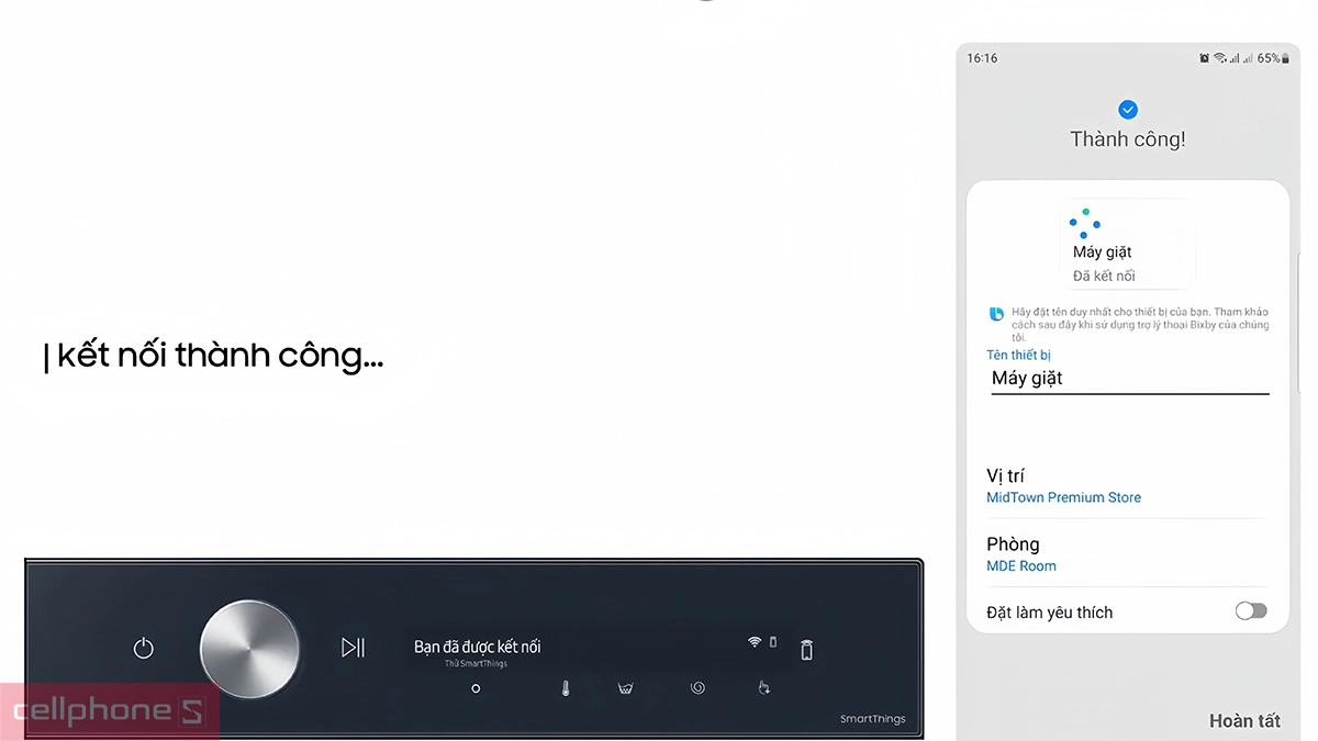 Hướng dẫn kết nối máy giặt Samsung Inverter 15KG (WA80F15S5CSV) với ứng dụng SmartThings