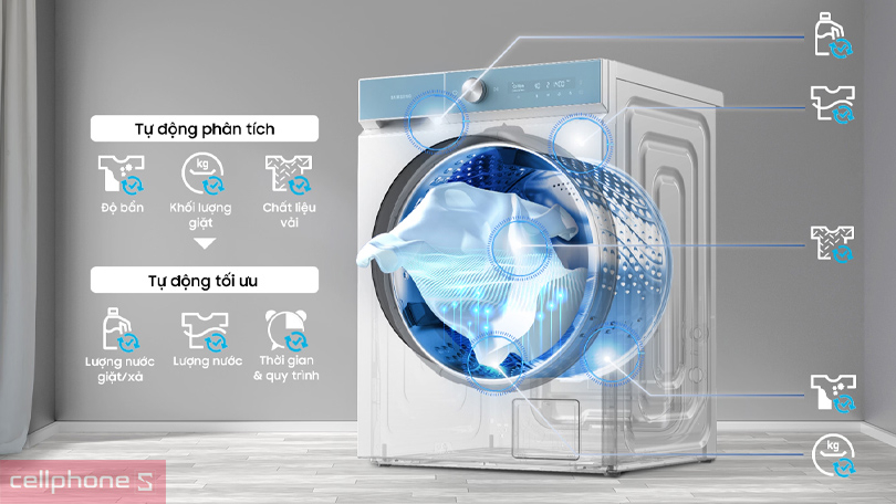 Công nghệ giặt thông minh, tiết kiệm của máy giặt sấy Samsung Inverter 14kg WD14BB944DGMSV