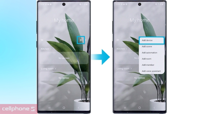 Hướng dẫn kết nối máy giặt sấy Samsung Inverter 9.5kg WD95T754DBX/SV với điện thoại