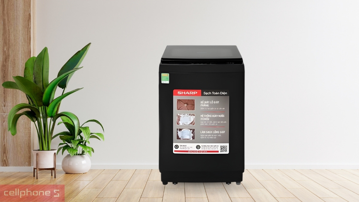 Thiết kế máy giặt Sharp 12,5kg (ES-TM125CN-BK) 