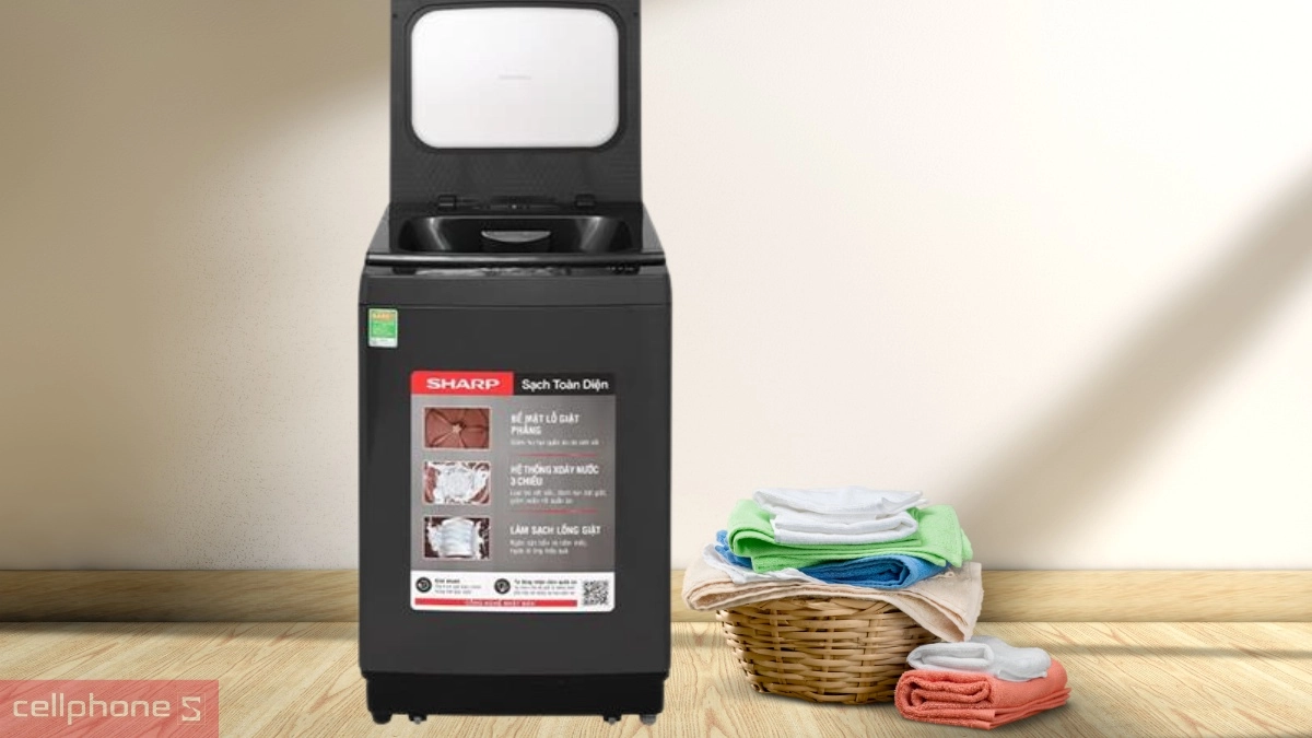 Khối lượng giặt trên máy giặt Sharp 12.5kg ES-TM125CN-MR