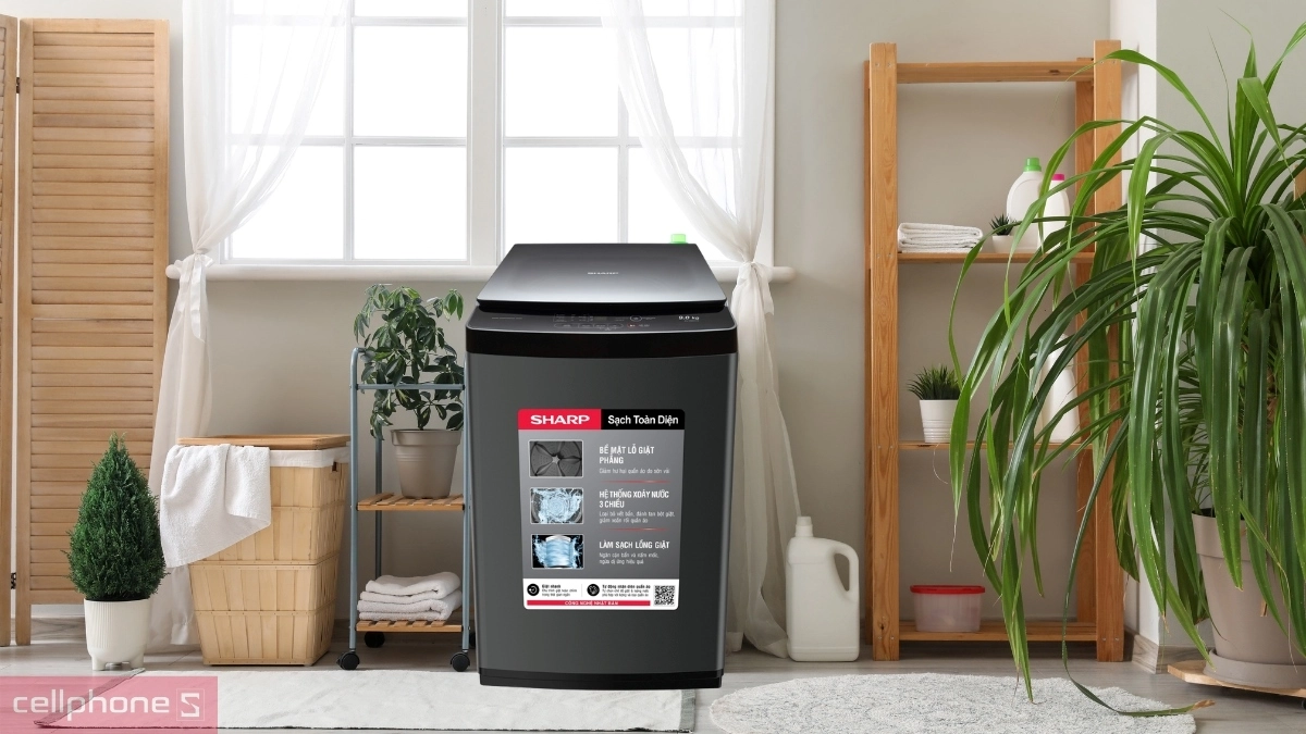 Thác nước máy giặt Sharp 9kg ES-Y90HV-S