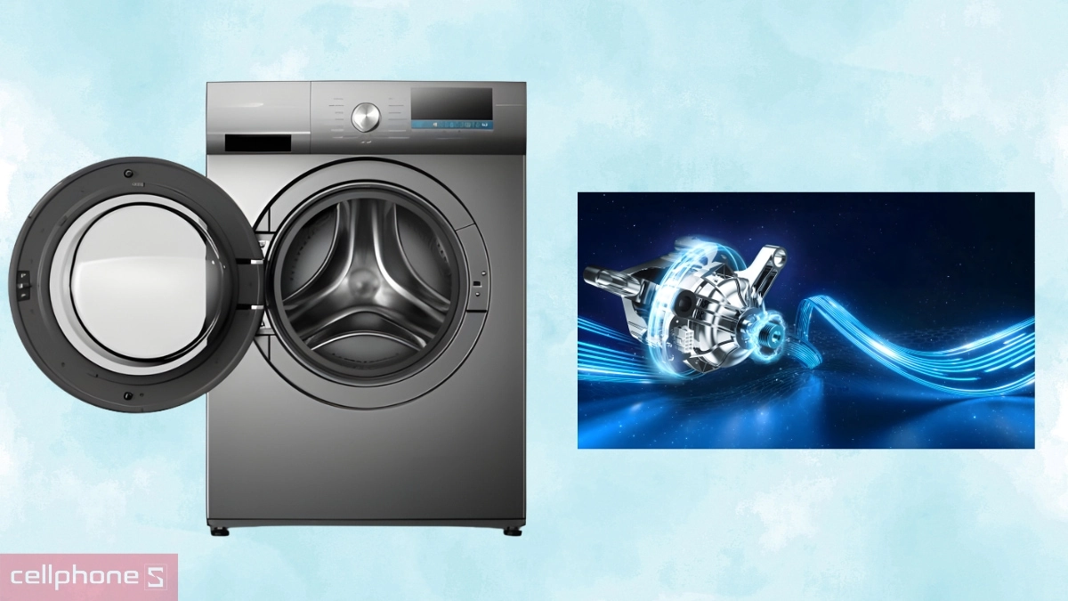 Động cơ hiện đại, bền bỉ của máy giặt Sharp Inverter 11kg (ES-FM110CB-DG)