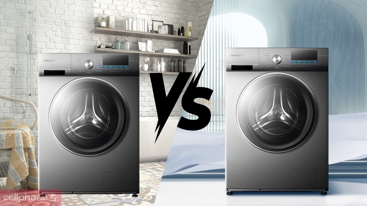 So sánh máy giặt Sharp Inverter 11kg ES-FM110CB-SB với đời cũ hơn