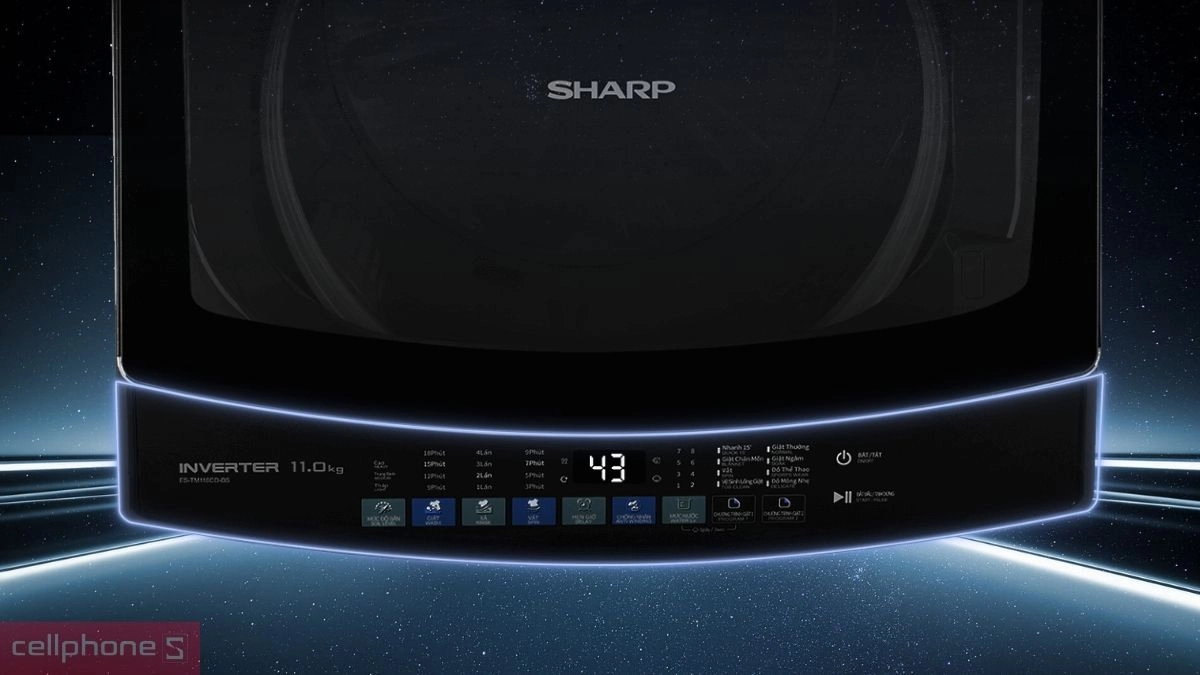 Bảng điều khiển máy giặt Sharp Inverter 11kg ES-TM110CD-DS