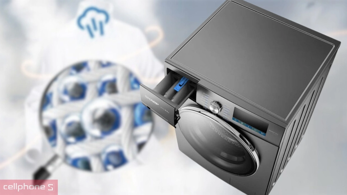 Công nghệ máy giặt Sharp Inverter 9kg ES-FM90CB-DG