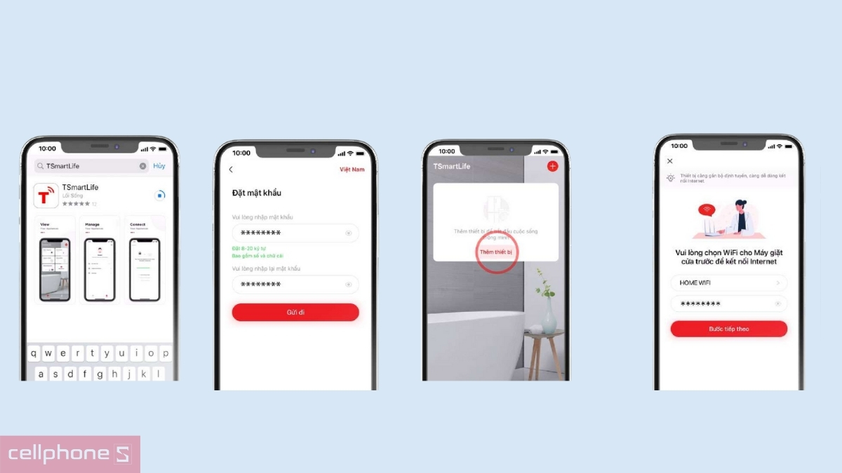 Kết nối máy giặt Toshiba Inverter 10.5kg TW-T25BU115MWV(MG)