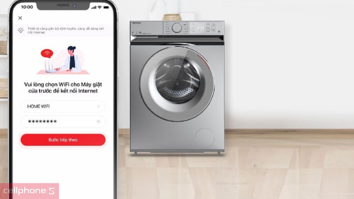 Kết nối máy giặt Toshiba Inverter 13kg TW‑T21BU140UWV(MG)