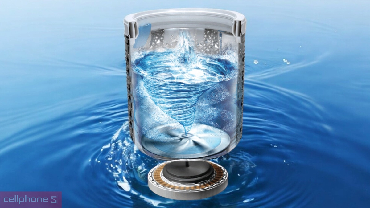 Công nghệ Inverter giúp vận hành êm ái, tiết kiệm điện của máy giặt Toshiba Inverter 15kg (AW-DUM1600LV(SG))