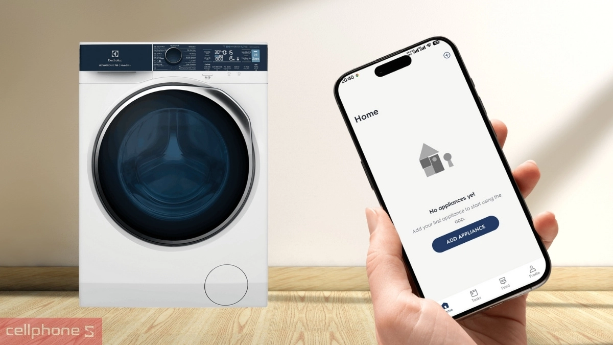 Thêm máy giặt sấy Electrolux Inverter giặt 11kg - sấy 7kg (EWW1142Q7WB) vào app