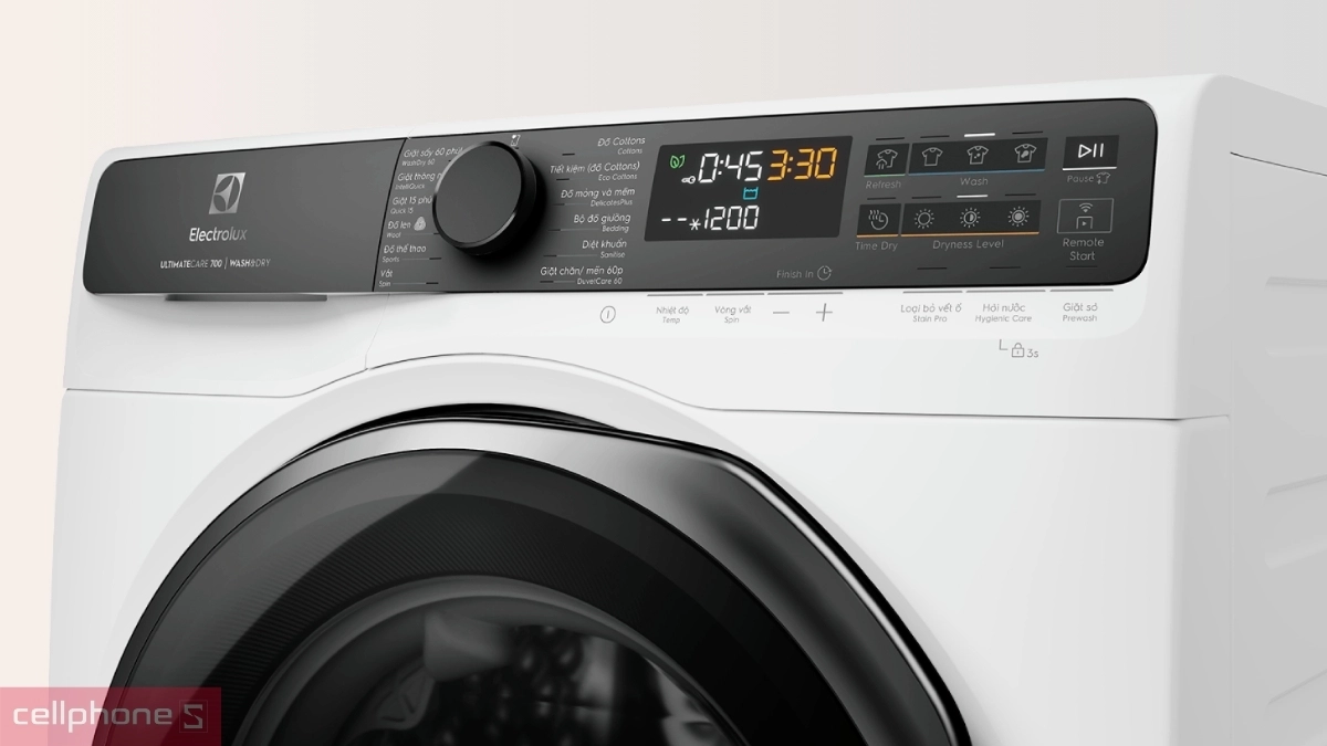 Chương trình giặt máy giặt sấy Electrolux Inverter giặt 13kg sấy 9kg EWW1343R7WC