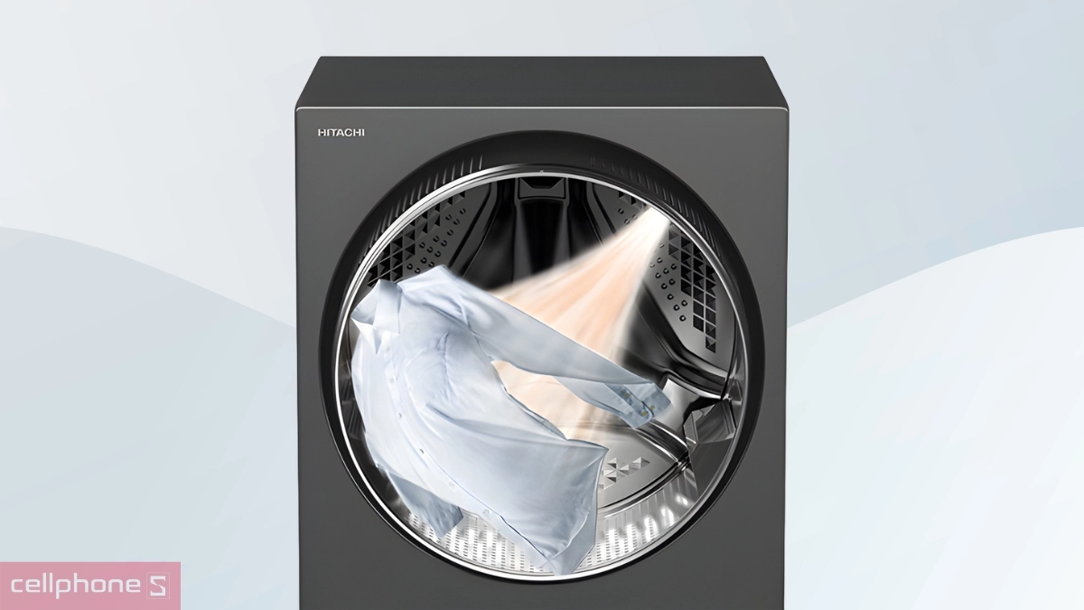 Công nghệ sấy Wind Iron máy giặt sấy Hitachi Inverter giặt 12kg BD-D120XGV MAG