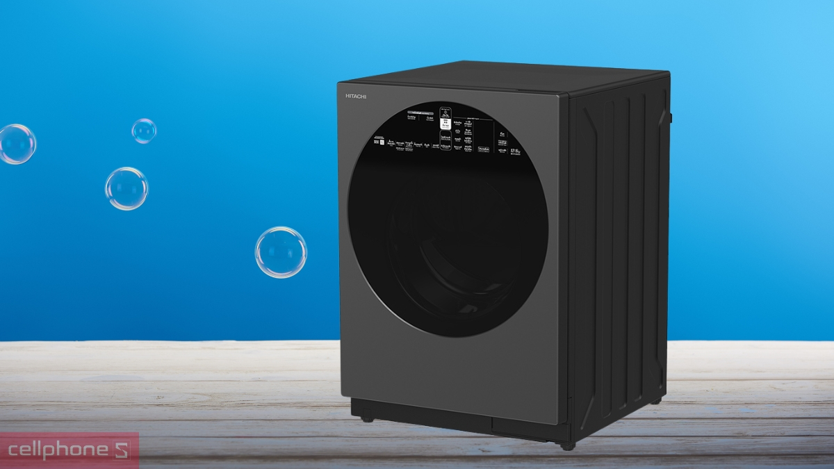 Công nghệ phân bổ nước giẳ xả tự động trên máy giặt sấy Hitachi Inverter giặt 12kg BD-D120XGV MAG
