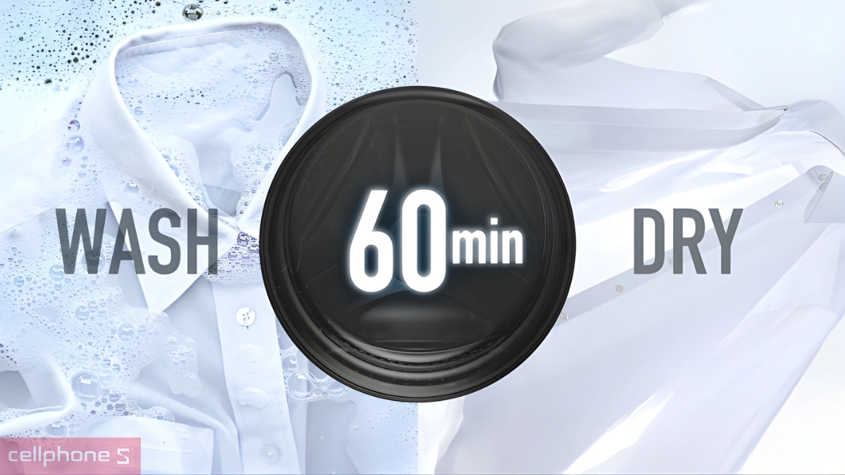 Máy giặt sấy Hitachi Inverter giặt 12kg BD-D120XGV MAG giặt sấy 60 phút