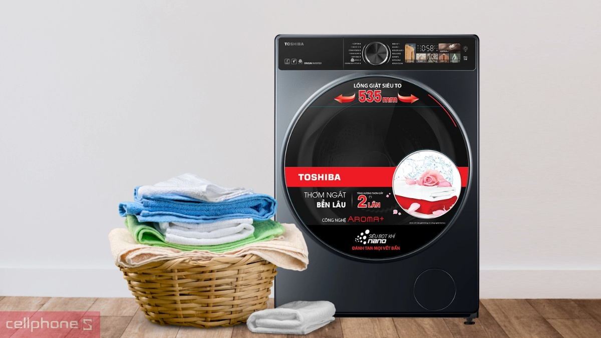 Khối lượng máy giặt sấy Toshiba Inverter giặt 10.5kg - sấy 7kg (TWD-T25BZU115MWV(MG))