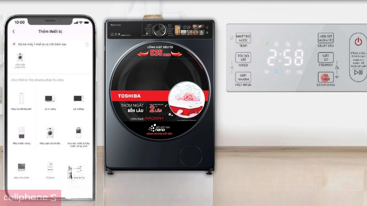 Kích hoạt kết nối máy giặt sấy Toshiba Inverter giặt 10.5kg - sấy 7kg (TWD-T25BZU115MWV(MG))