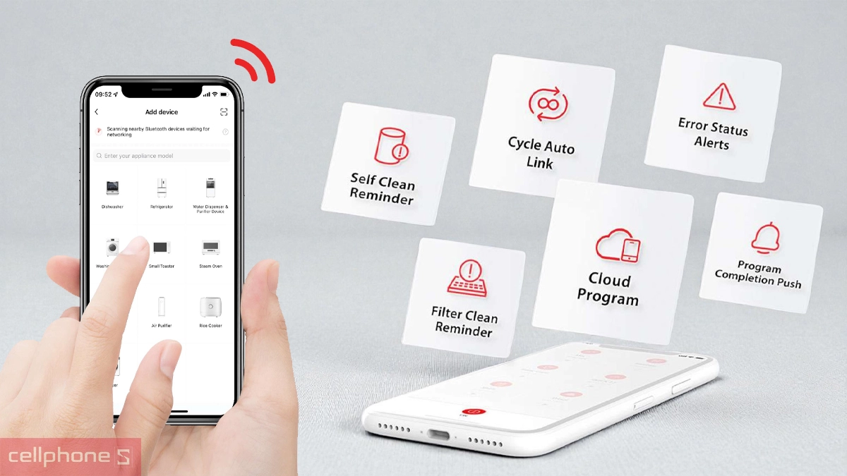 Tiện ích thông minh máy giặt sấy Toshiba Inverter giặt 13kg - sấy 8kg (TWD-T21BU140UWV(MG))