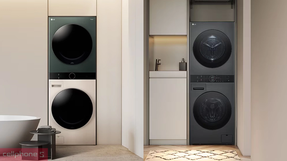 So sánh tháp giặt sấy LG giặt 14kg - sấy 10kg Inverter (WT1410NHEG)