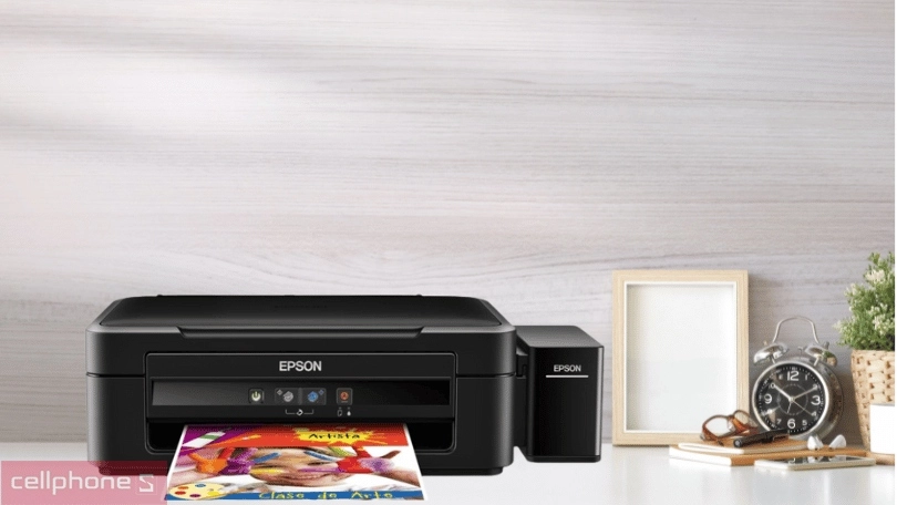 Bảng điều khiển và cổng kết nối của máy in phun Epson L360