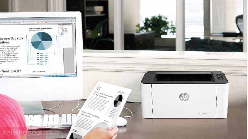 HP 107W 4ZB78A có hộp mực lớn và dễ tháo lắp