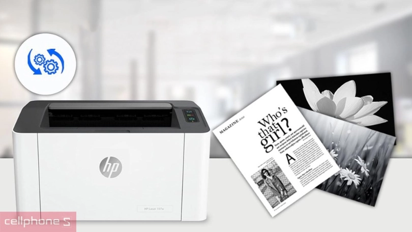 máy in HP laser 107W 4ZB78A có tốc độ in nhanh, chất lượng sắc nét